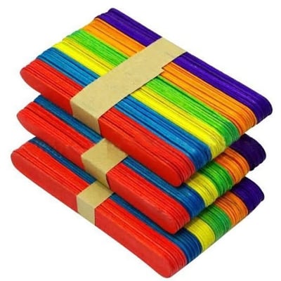 Picture of 3 packs/lot Coloured Wooden Popsticks (Multicolor)