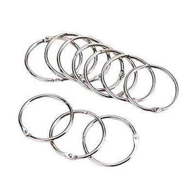 Picture of 8 Pcs Multi Purpose Snap Ring Metal Loose Leaf Rings 1.5 Inchi for Curtain Accessories Scrapbooking Memo Filing Keychain Silver Inside Diameter (Silver)