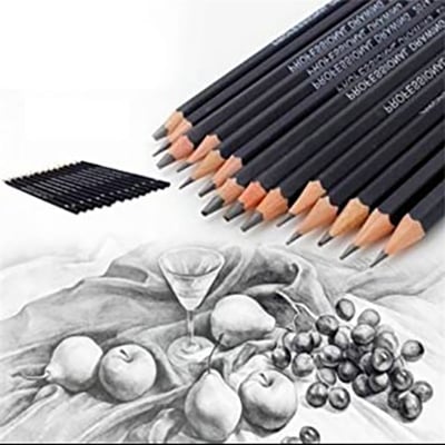 Picture of 14pcs,set Professional Graphite Sketching charcoal Pencils Set for Drawing (Black)