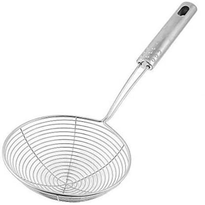 Picture of Deep Fry/Mesh Strainer/Jhara/Puri Strainer Steel Collapsible Strainer (Silver)