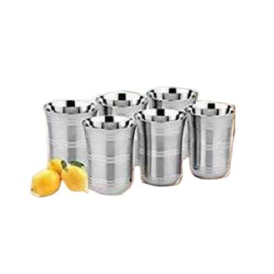 Picture of Heavy Gauze Stainless Steel Glass set ( Pack of 4 ) Glass Set  (360 ml, Steel) (Silver)