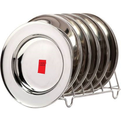 Picture of Stainless Steel  Size 6 Rice Plates  ( PACK OF 6 Rice Plates) (Silver)