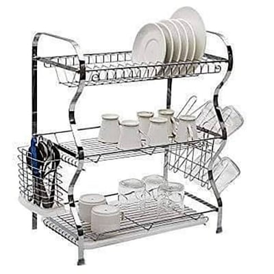 Picture of 3 Layer Drainer Dish Rack - Silver (Silver)