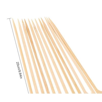 Picture of 50 Pcs Disposable Wood Sticks Barbecue Tools Natural Bbq Bamboo Skewers For Shish Kabob Grill Fruit (Multicolor)