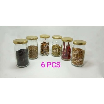 Picture of 180Ml Single Glass Jar, Pack Of 6 Gorgeous Glass Jars With Steel Lid (T)