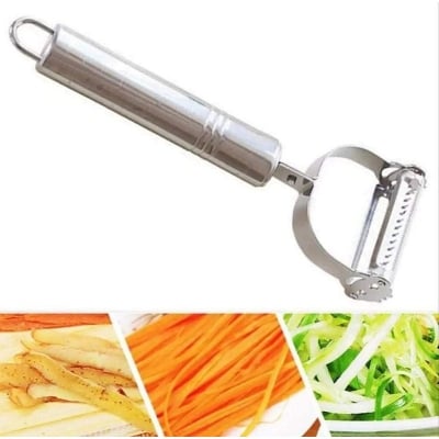 Picture of Stainless Steel Multi-Function Vegetable Peeler&Ampjulienne Cutter Julienne Peeler Potato Carrot Grater Kitchen Tool (Silver)