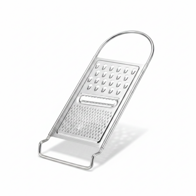Picture of 3 Function Stainless Steel Grater Slicer, Ginger, Cucumber, Carrot, Cheese, Potato - Ergonomic Design Kitchen Tools -12x5 inch (Silver)
