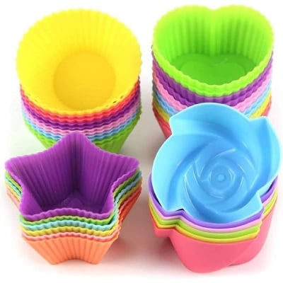 Picture of 6-Piece Silicone Muffin Cupcake Mold Set, High-Quality, Colorful, 7cm, Non-Stick, Baking Tool for Cakes, Pudding, Jelly (Random)