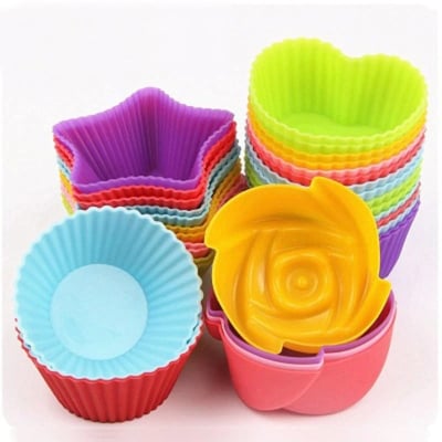 Picture of New 6 Pcs Silicone Cake Cupcake Cup Cake Tool Bakeware Baking Silicone Mold Cupcake And Muffin Cupcake For Diy By Random Color (Multicolor)