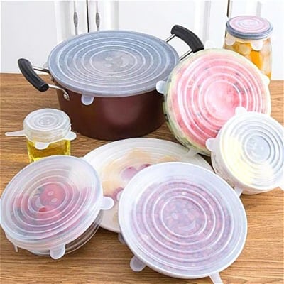 Picture of 6Pcs Food Silicone Cover Universal Silicone Lids For Cookware Bowl Pot Reusable Stretch Lids Kitchen Accessories 