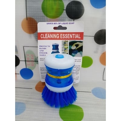 Picture of Convenient Pressure Washing Liquid Cleaning Brush,1Pc Cute Kitchen Wash Tool Pot Pan Dish Bowl Palm Brush Scrubber Cleaning Washing Cleaner Holder,Dish Washing Brush. (Light blue)