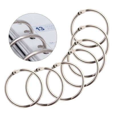 Picture of 9 Pcs Loose Leaf Binder Rings 19Mm Key Rings Book Rings for Scrapbook Album Craft (Silver)
