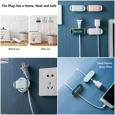 Picture of Multipurpose 4pcs Cable Tidy Holder Drop Clips (Multicolor)