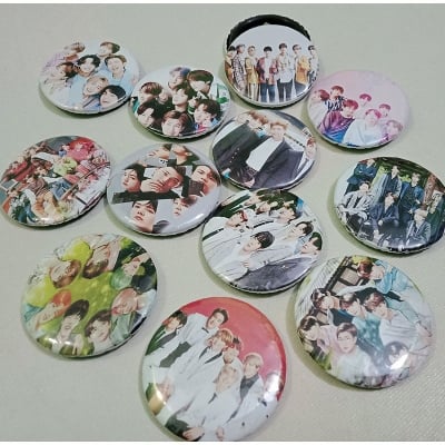 Picture of 3 Pcs BTS Kpop badge for bags hats clothes fashion chest brooch badge (Multicolor)