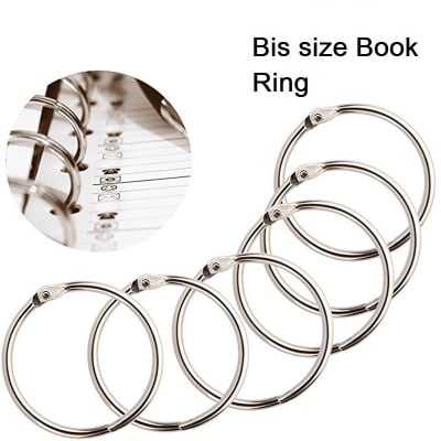 Picture of 2inc (5.08cm) Photo Album Metal Ring Binder Office Circle Book Binder Loose-leaf Book Hoops Scrapbook Split Ring 6 Pcs (Silver)