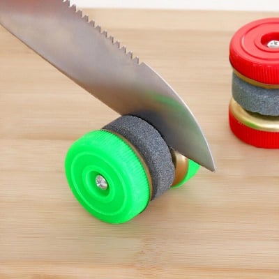 Picture of Mini Kni-fe Sharpener, Multifunction Round Grinding Wheels Sharpening Stone Household Kitchen Accessories Tool Portable (Multicolor)