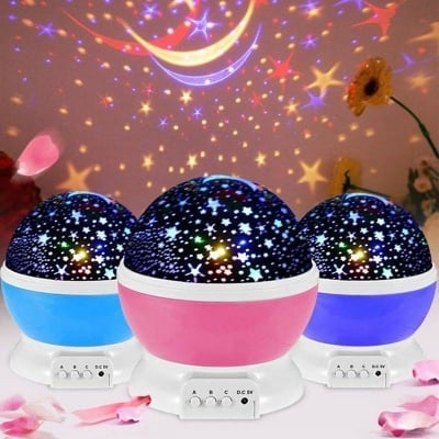 Picture of Moon Lamp 360° Rotating Starry Sky Light LED Table Lamp Sky Night Lamp Light for Children Room Decor Gifts (Multicolor)