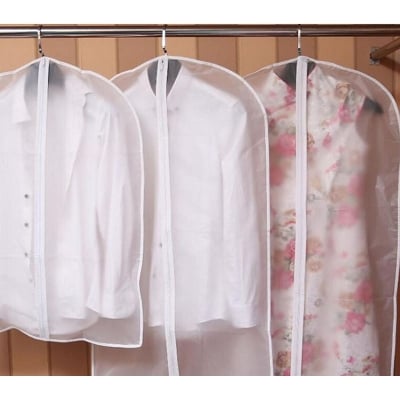 Picture of Plastic Clear Dust-proof Cloth Cover Suit Dress Clothing Costume Bag Storage Home Storage Protect Cover (CLEAR)