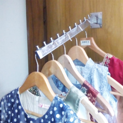 Picture of Hangers Wall Mounted Hanging Clothes Hanger silver cloth hooks stand hook (Silver)