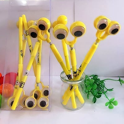 Picture of Minions Eyes Pen for Kids Birthday Party Return Gift ,Smooth Anti Skip (Yellow)
