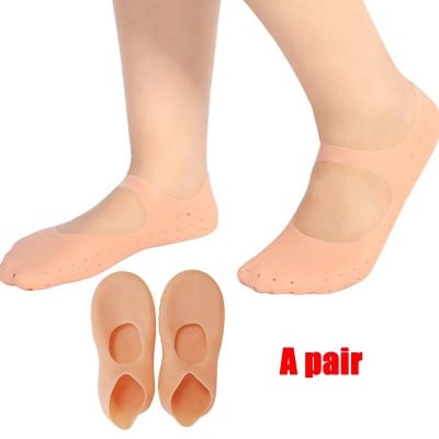 Picture of 1pair Crack-Proof Moisturizing Socks Protector Foot Care Tool Prevention Socks (Brown,Int: One size)