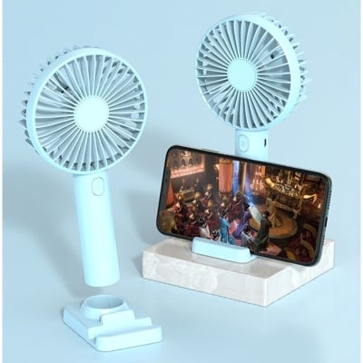 Picture of USB RECHARGEABLE Mini Handheld Fan Phone holder (Blue)