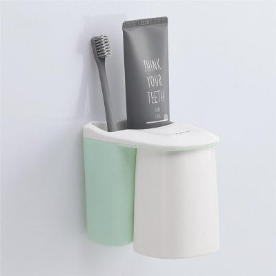 Picture of Toothbrush Holder Toothpaste Storage Organizer Toothbrushes Shelf Magnetic Adsorption with Cup No nails, no drilling, (Multicolor)