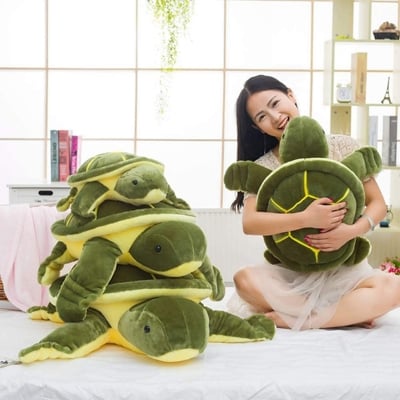 Picture of Turtle Stuffed Animal Plush Pillow Tortoise Plush Toys Doll Gifts for Kids,Girls, 15 inch (Deep green)