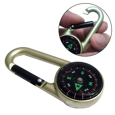 Picture of Multifunctional Outdoor Metal Cara biner Campass (Black)