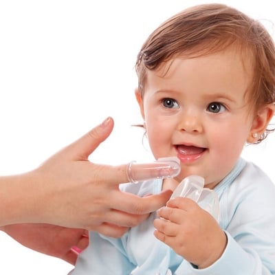 Picture of Finger Toothbrush For Kids baby childrean pet (CLEAR)
