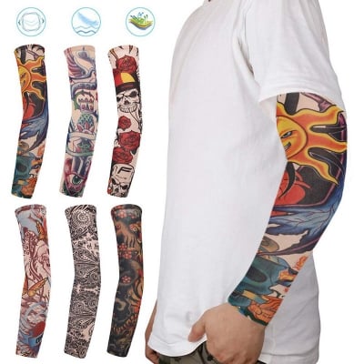 Picture of Cycling Bike Bicycle Cuff Sleeve Cover UV Sun Protection Cool Basketball Arm Warmers 1pair 2pcs (Multicolor,Int:L/XL)