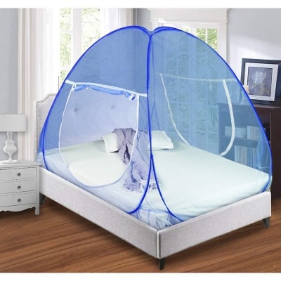Picture of Tent Style Mosquito Net Foldable for 6/7 feet King Size Bed Free Carry Bag (Blue)
