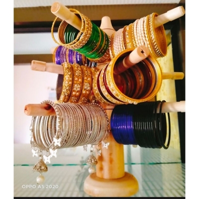 Picture of Hand made Curi stand wooden Bengal rack curir holder (Brown)