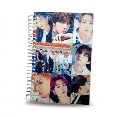 Picture of Mini pocket BTS notepad for bts kpop lover fans BTS Khata A4 Notebook HD Print cover. (Multicolor,A7)