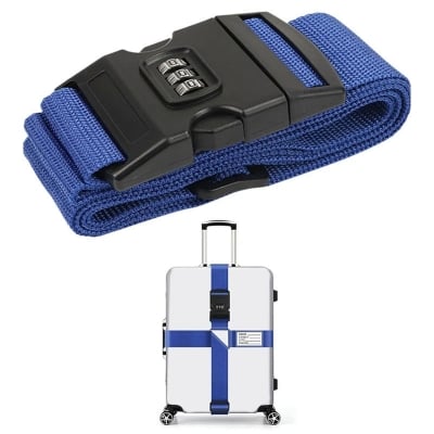 Picture of Adjustable Luggage Strap With Safety 3 Digits Password Lock multicoloured Belt Strap Lock 1pcs (Multicolor)