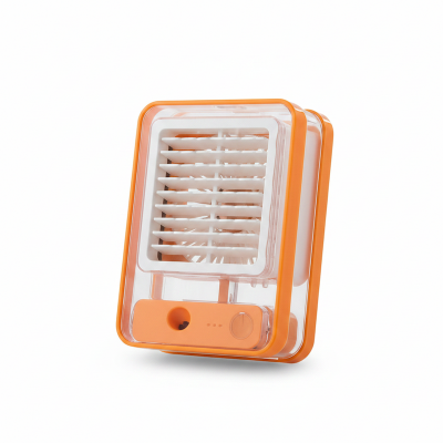 Picture of Cooler fan with Mist spray Charging Desk Fan Night Light,Electric rechargeable Water Misting Fan,Portable Quiet Mini Desktop Table Cooling Fan (Multicolor)