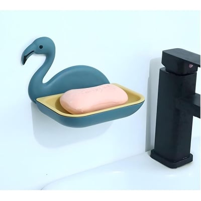 Picture of 1pcs Soap Stand Holder for Bathroom Kitchen Sink Magic Stickers Wall Mounted Soap Dish Holder, Fish Design Random Color(Plastic) (Multicolor)