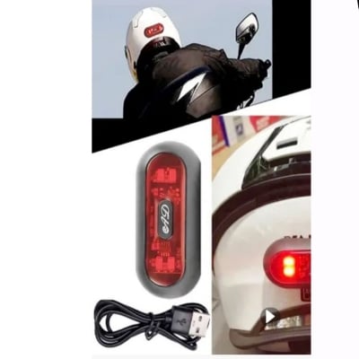 Picture of Motorcycle Universal Helmet Night Light Safety Warning Light Locomotive Refitting Emitting Helmet Warning Lamp Taillights Safety LED Lamp Taillight (Black)