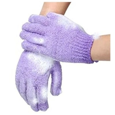 Picture of 1 piece Body Scrubber Bath Gloves Spa Body Cleaner Wash Mitts Dead Skin Cleansing Scrub Nylon Exfoliating Shower Gloves Massager (Random Color) (Multicolor)