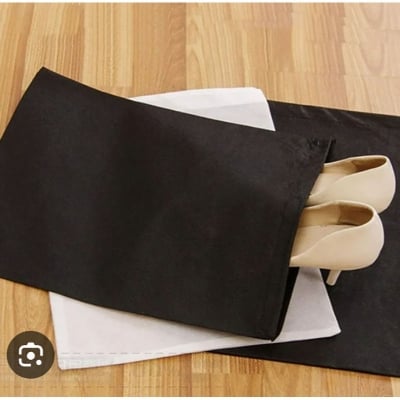 Picture of 2 Pcs Black Nylon Camera Bag Shoe Bag, Size: 12 X 8 Inch (Black)