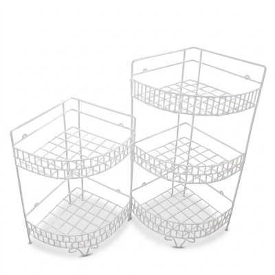 Picture of Elegant  Corner Kitchen Storage Rack Organizer, Metal Wall-Mounted Corner Shelf for Pantry and Cabinet Organization (2+3 Layer 2P Corner)