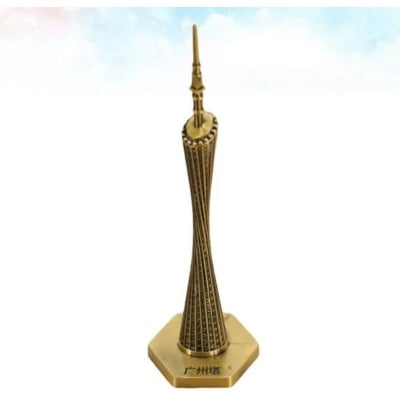 Picture of Statues Ornaments Statues Sculptures Canton Tower Model Figurine Famous Landmark Architecture Home Office Decoration (Brown)