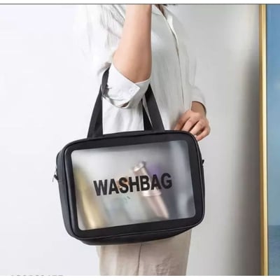 Picture of Clear Toiletry Bag, Wash Make Up Bag PVC Waterproof Zippered Cosmetic Bag, Portable Carry Pouch for Women (Multicolor)
