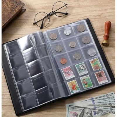 Picture of Coin Collectors Coin Album multicolor PVC Coins Collection Book Multi-kinetic Coin Collection (Multicolor)