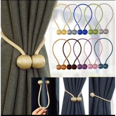 Picture of 1 Pcs Magnetic Curtain Tiebacks / Curtain Clip / Weave Rope Curtain Holders / multicolor Curtain Buckle / Curtain Holdback /Curtain Accessories / European Style Decorative Curtain Holdbacks (Multicolor)