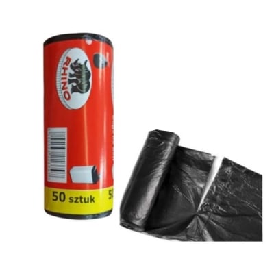 Picture of 50 Pcs Garbage Bag Roll (35Liter)/trash bag/waste bag high quality (Black)
