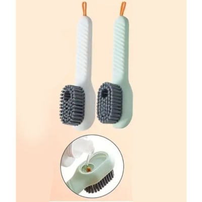 Picture of Multifunctional Liquid Shoe Brush, Liquid Adding Soft Fur Cleaning Brush, Multifunctional Shoe Brush with Liquid Box, Long Handle Automatic Liquid Adding Cleaning Brush (Multicolor,Int: One size)