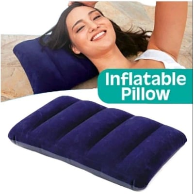 Picture of Pocket Air Pillow  Ultralight Inflatable Cushion for Camping Collapsible Compact Comfortable - Can be used as an accessory for camping, swimming pool beach inflatable pillow (Blue)
