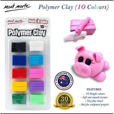 Picture of Mont Marte Make n Bake Polymer Clay 10pc Lilin Polimer (Multicolor)