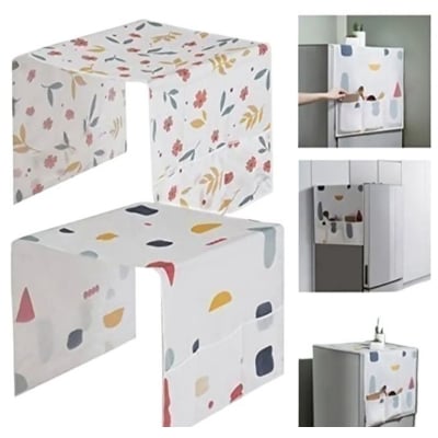 Picture of 1 Pcs Fridge Dustproof Cover with 3 Side Pockets Pouch Organizer for Storage Refrigerator top cover Home Accessories

Assorted color 